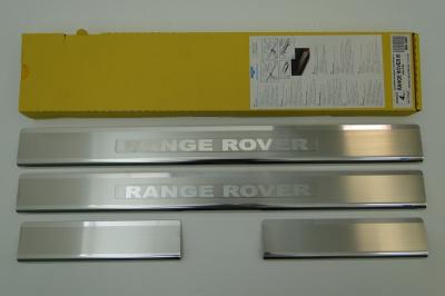 Накладки на внутренние пороги с надписью, нерж. сталь, 4 шт. Alu-Frost 08-1805 для LAND ROVER Range Rover Vogue
