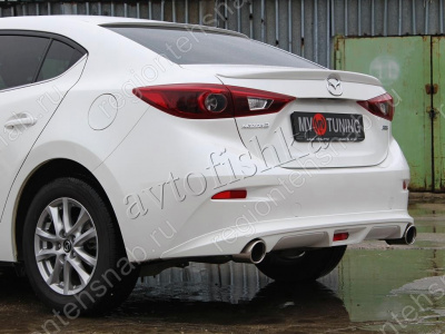 Mazda 3 (13 – н.в.) диффузор заднего бампера №2 (с килями)